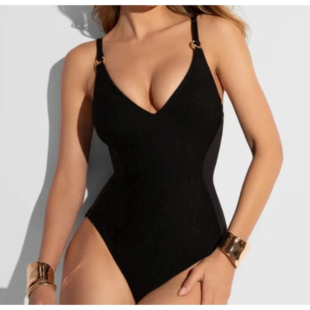 TA3 Plungey Ring Black One-Piece Corset Lace Up XS X-LONG